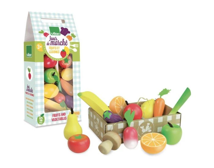Vilac Set De Fruits Et Légumes - Jour De Marché - Dès 3 Ans 1 Vilac Set De Fruits Et Légumes - Jour De Marché - Dès 3 Ans