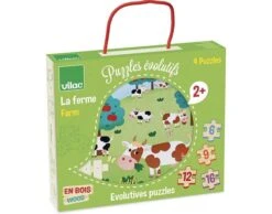 Vilac 4 Puzzles Evolutifs - Ferme - Dès 2 Ans
