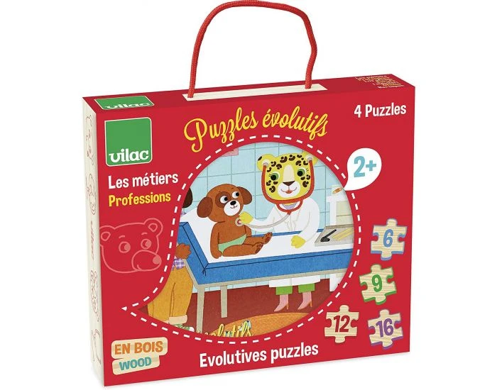 Vilac 4 Puzzles Evolutifs Métiers - Dès 2 Ans