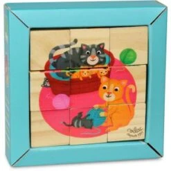 Vilac 9 Cubes En Bois Animaux