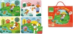 Vilac Puzzles Des 4 Saisons -Vilac 2641 vilac puzzles quatre saisons puzzle en bois 6 pieces 2