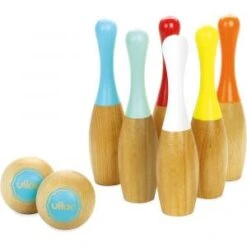 Vilac Lot De 6 Quilles Bowling Bicolores