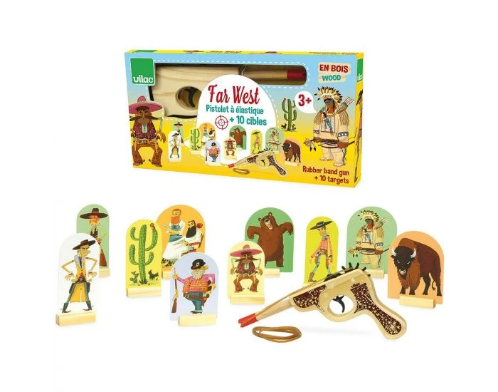 Vilac Farwest, Jeu De Pistolet à élastiques - Dès 3 Ans 2 Vilac Farwest, Jeu De Pistolet à élastiques - Dès 3 Ans – Image 2