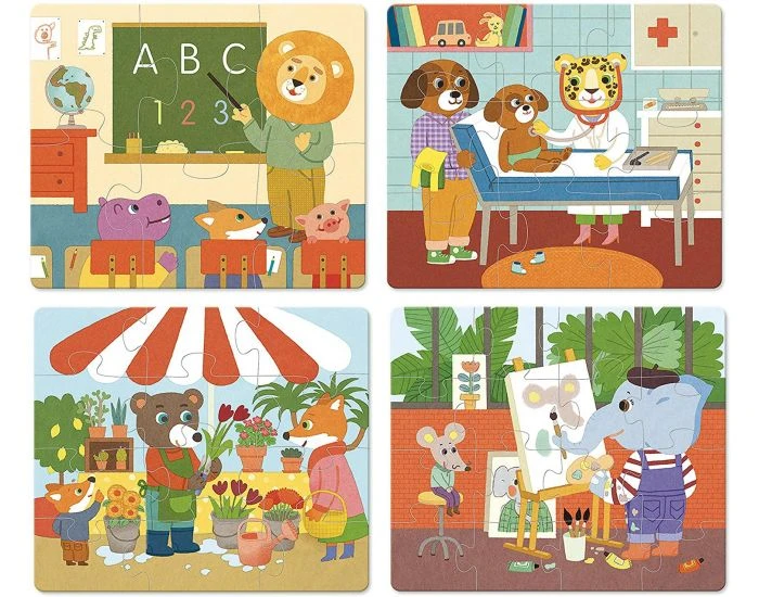 Vilac 4 Puzzles Evolutifs Métiers - Dès 2 Ans 2 Vilac 4 Puzzles Evolutifs Métiers - Dès 2 Ans – Image 2