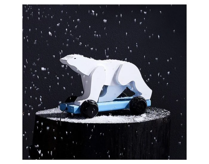 Vilac Ours Blanc à Tirer Pompon 2 Vilac Ours Blanc à Tirer Pompon – Image 2